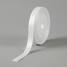 T 공단 리본 단면 화이트 10mm 22m 백일스티커 스트랩 띠지 공예 DIY