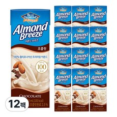 블루다이아몬드 아몬드브리즈 초콜렛 두유, 190ml, 12개