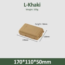 S/L/XL 크기 야외 플라스틱 방수 봉인 된 생존 상자 컨테이너 캠핑 여행 스토리지 박스 낚시 태클 가방, 05 L-Khaki