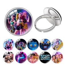 新款圖案K-POP獵魔女團戒指 兒童復古指環 小朋友禮品 兒童飾品