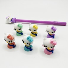 야옹이 실리콘 연필캡 10개 1세트, 랜덤