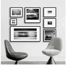 藝術畫框組，多幅拼貼裝飾畫, 黑框