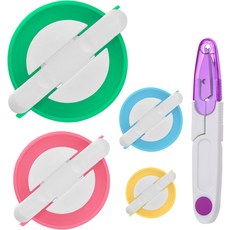 폼 메이커 4가지 크기 플러프 볼 바늘 공예 DIY 울 뜨개질 실 커터 가위 포함 도구 키트 색상 세트 A, Color Set B