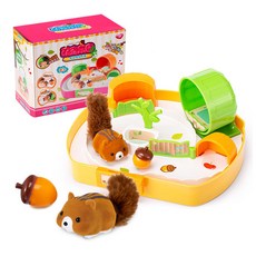 Perfect 小松鼠樂園玩具套裝，迷你電動松鼠屋，手提便攜式兒童角色扮演遊戲, 松鼠樂園玩具, 1個
