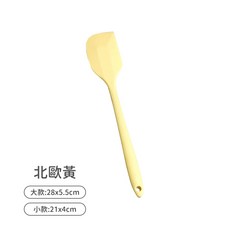 莫蘭迪矽膠刮刀 烘焙工具 奶油抹刀 耐熱刮刀, 1個, 北歐黃-小