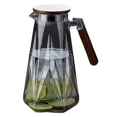 클레버 우드 핸들 저그, 클리어 그레이 + 다크 브라운, 1개