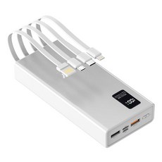 요이치 PD 22.5W 고속 충전 대용량 케이블 일체형 보조배터리 10000mAh 멀티단자, YU102163-24001, 화이트