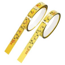 2Pcs 스틸 자가 접착 측정 테이프 임페리얼 및 미터법 줄자 스티커 자 왼쪽에서 오른쪽 오른쪽에서 왼쪽으로 붙여서 작업대 목공 톱 및 제도용 줄자 100cm/39인치