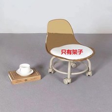 透明萬向輪小矮凳 亞克力軟座圓凳, 1個, 卄升級乄靜音乄萬向輪【單獨乄下架】,卄【護腰靠背】卩加厚坐墊