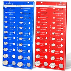 Clonivent 44 너트 및 볼트 스레드 체커 22 미터법 및 22 표준 스레드 게이지 측정 도구 2-in-1 스레드 체커 보드 강화 볼트 크기 및 스레드 게이지 식별자, 1개