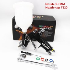 스프레이건 ntools 페인팅 건 깍지 자동차 스프레이건 페인트 스프레이건 수성 공기 스프레이건 TE20 T110 1.3 1.8mm, [06] Black 1.3 TE20 cap, 한개옵션1