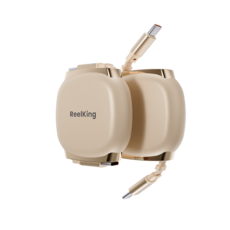 Reelking C타입-C타입 자석타입 휴대용 릴케이블 초고속 PD PPS 240W, 2개, 파스텔골드, 1m