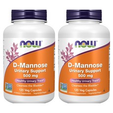 나우푸드 D-마노스 500mg 베지 캡슐, 120정, 2개