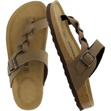 CUSHION 온AIRE 쿠셔니어 여성용 리비 코르크 풋베드 샌들 + 편안함과 넓은 너비 제공