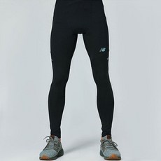 new balance 男式 IMP 緊身褲運動健身緊身褲印花圖案黑色