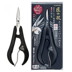 GREEN BELL 綠鐘 TakumiNoWaza 匠之技 不鏽鋼纖薄指甲鉗, 銀色 + 黑色, 1個