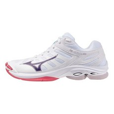 Mizuno Wave Voltage 2 女 排球鞋 室內運動 穩定 包覆 回彈 白 紫 V1GC246020, 1個, 23.5 CM