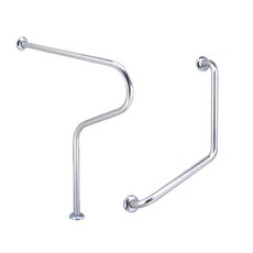 【海夫健康生活館】裕華 不鏽鋼系列 亮面 M型扶手 V型扶手 40x40cm(T-054 T-044), 1個