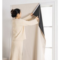 라워스 쉬운탈부착 벨크로 암막 커튼