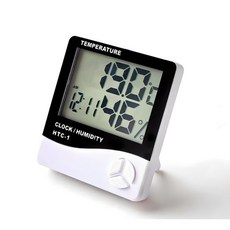 富福里 電子式溫濕度計 可站立壁掛 液晶螢幕 溫度計 濕度計 鬧鐘 電子鐘, 1個, 溫溼度計+一個#4電池