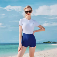 ZOKE 女士連體短袖衝浪服 前拉鍊設計