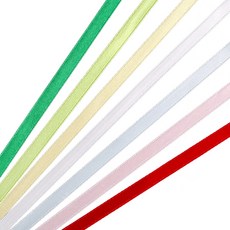 6mm 공단리본(4마) / 리본끈 장식 소품 만들기 포장 부자재 꾸미기 선물, 초록(4마) 1봉, 1개