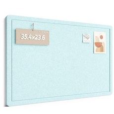 Fluxynara 대형 게시판 119.9 x 89.9cm(47 35.4인치) 코르크 보드 대체품 24개의 안전한 탈착식 접착 탭 홈 오피스 교실 침실 벽 입구용 접이, 아쿠아 블루
