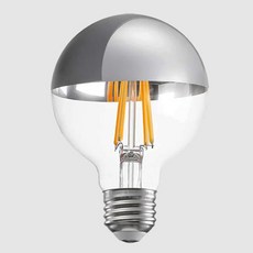 LED 에디슨전구 실버 크롬 미러전구 G80 램프, 1개, 전구색