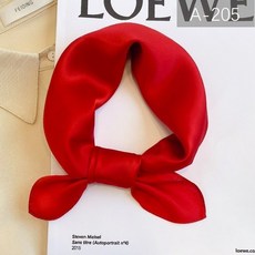 春夏防曬涼感絲巾，韓版純色70方巾，舞蹈絲巾女，春秋夏季空姐百搭工作職業頭巾圍巾, A-205  70純 中國紅, 1個