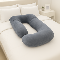 온피나 U자 바디필로우 안고자는 베개 임산부 바디필로우 3KG, 라이트그레이