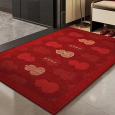 新年中式喜慶門墊 比利時絨入戶玄關踩腳墊, 1個, 寶葫納吉,80x100cm 高級比利時絨 耐髒防滑, 寶葫納吉