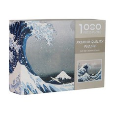 올블랙 퍼즐 1000피스 고난이도퍼즐 그림퍼즐 보드게임, 가나가와 서핑 1000피스 380x260mm