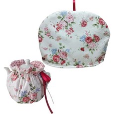 Olizee 찻주전자 보온 커버 가정용 주방 장식 꽃용, White Flowers, 1개, White Flowers