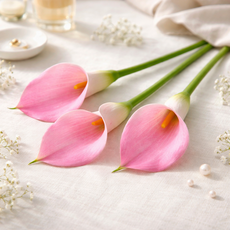 하스몰 조화 릴리 플라워 인테리어 촬영 소품 3P, 1개, 핑크