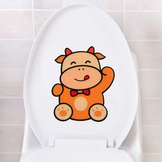 馬桶除臭貼 浴室除臭貼 毛氈卡通裝飾貼 廚房消臭香氛貼片, 1個, 黃牛
