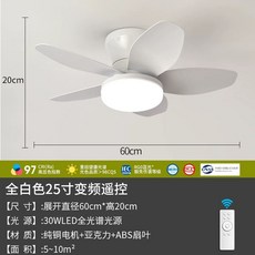 조명 천장 실링팬 선풍기 LED 63cm 25인치 단색, B. 25인치 풀 화이트  가변 주파수 리모컨