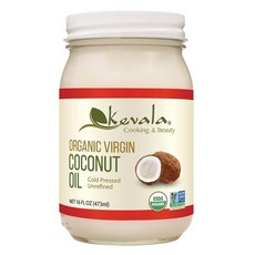 케발라 유기농 코코넛 오일 – 비정제 냉압착 요리 헤어 Kevala Organic Coconut Oil - Great for High-Heat Cooking and Bakin, 1개