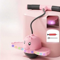 스카이콩콩 무소음 점핑볼 실내운동 밸런스공 유아체육 키성장 다이어트, 1개, 분홍 오리 조명+ 에어 펌프 + 에어 니들