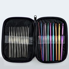 털실 뜨개질 손뜨개 레이스 코바늘 22종 파우치 세트, 오렌지, 1개