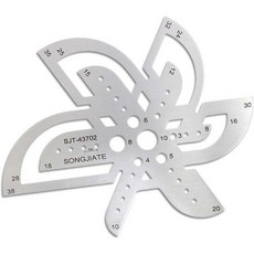 Nawwgy 워치밴드 자 스텐실 템플릿 스테인리스 원형 모서리 게이지 가죽공예 측정도구, 1개