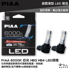 PIAA LED 大燈 重機大燈 汽車大燈 車頭燈 哈家人, 1個, 6000K白光 HB3 HB4