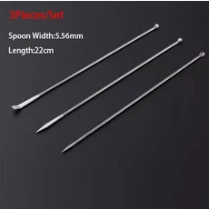 스테인레스 스틸 미니 소형 실험실 실험실 휴대용 샘플 스쿠프 국자 파우더 플랫 뒤집개 약 스푼 125mm 150, 04 1Set