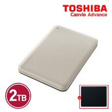 도시바 Canvio Advance 2세대 칸비오 어드밴스 외장하드 2TB [ 마우스 패드+ 파우치 포함 ], 크림 화이트  (마우스 패드+ 파우치 포함)