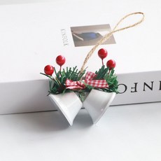 【森林海】聖誕鈴鐺 藤圈裝飾 鈴鐺 聖誕禮物 包裝裝飾 派對用品 居家裝飾, 白色, 1個