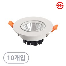 LED 다운라이트 2인치 COB 직회전 5W 더브라이트 가구 매입등 플리커프리, 주광색(하얀빛), 10개