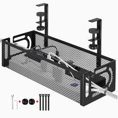 리빙블러썸 멀티탭 거치 선반 무타공 책상 정리함, 블랙black, 1개