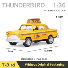 택시 모델 자동차 합금 미니어처 장난감 다이캐스트 차량, T-BIRD2