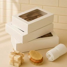 잇츠K 윈도우 상자 / 투명창 조립식 포장박스 선물 답례 수건 쿠키 다용도, 화이트, 20개