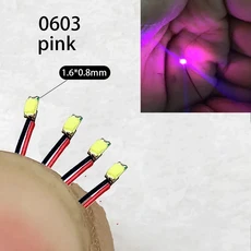 모델 기차용 LED SMD 와이어 HO N 체중계 레드 블랙 라인 사전 납땜 마이크로 리츠 디오라마 철도용 04, 08 0603  pink