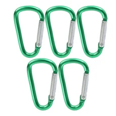 2/5PCS D 자형 등산 빠른 버클 배낭 후크 색상 알루미늄 합금 스프링 열쇠 고리 야외 캠핑 액세서리, 03 green-5pcs
